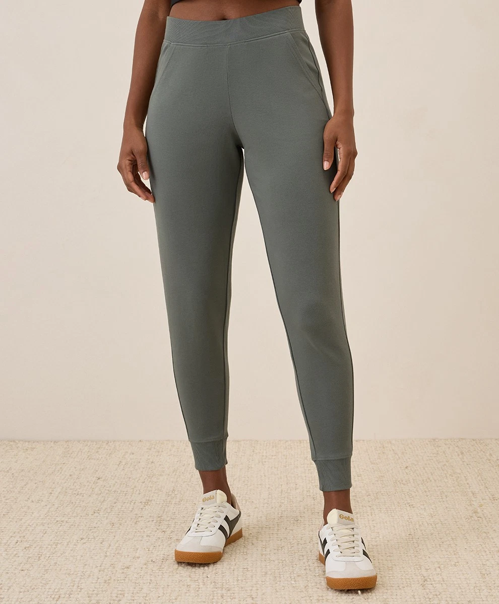 Pact Women's Airplane Jogger Pants Small Castor Green Comfortable Bottoms