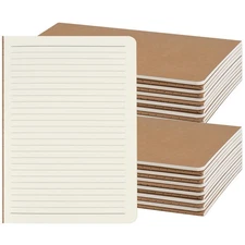 24 Pack A5 Kraft Notebooks Bulk, 8.15x5.5 Inches Lined Paper Journaling Noteb...