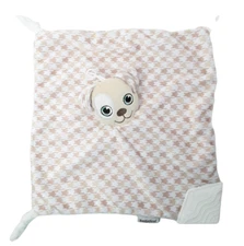 BooginHead Dog Lovey 12" Pacipal Teether Security Blanket Plush Houndstooth