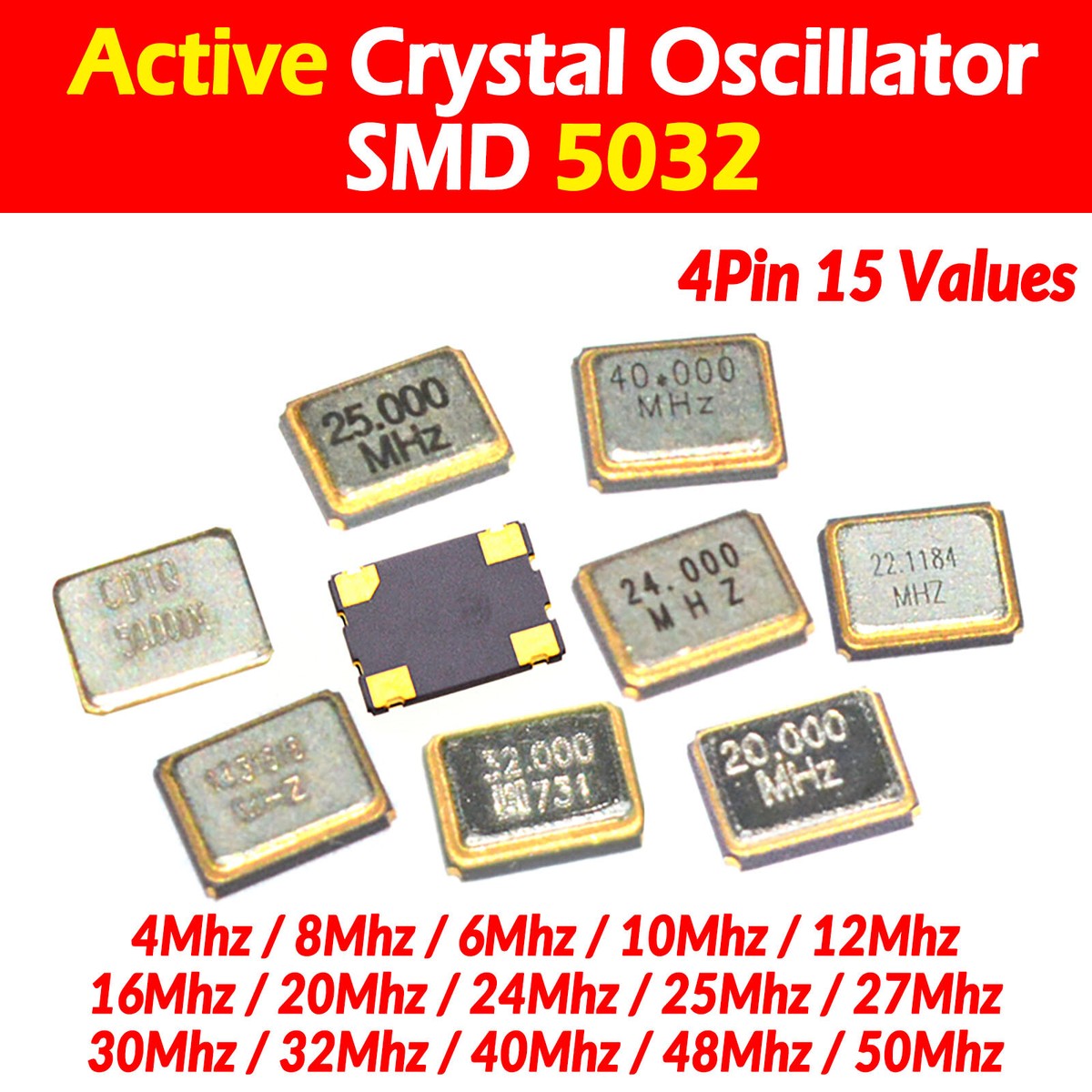 5032 SMD Active Crystal Oscillator Ceramics Resonator 4Mhz