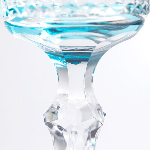 1PC Vintage/Antique Saint (St.) Louis Sky Blue Cut To Clear Crystal Red Wine Gla - Picture 7 of 7