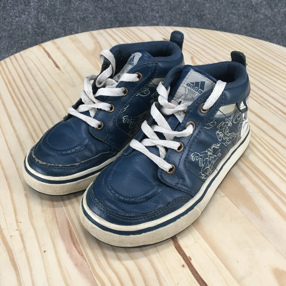 Adidas Zapatos Niños 13.5 Niños Looney Tunes Medio Top Tenis Cuero Azul Con Cordones Foto 3 de 4
