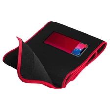 EDX Neoprene Fitness Belt with Pocket. Waist Trimmer, Cincher and Shaper. Red
