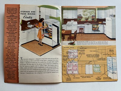Hotpoint Kitchen Design 1944 Hotpoint Kitchen Design Catalog w/ Appliances and Fun Mid-Century ...