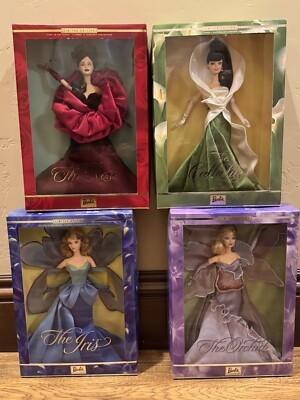 Lot of 4 CALLA LILY IRIS ORCHID ROSE BARBIE Flowers in Fashion LE