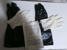 6 Pairs Norton Black Rubber Chemical Protective Gloves Small Size