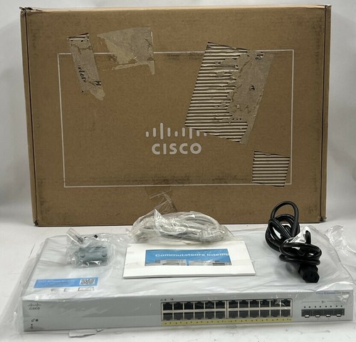 CISCO BUSINESS CBS220-24P-4X-NA 24 PORT GIGABIT POE SMART SWITCH - 第 1/5 張圖片