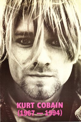 Nirvana Kurt Cobain Giant Face 35 x 24 Vintage 90s 1967-1994