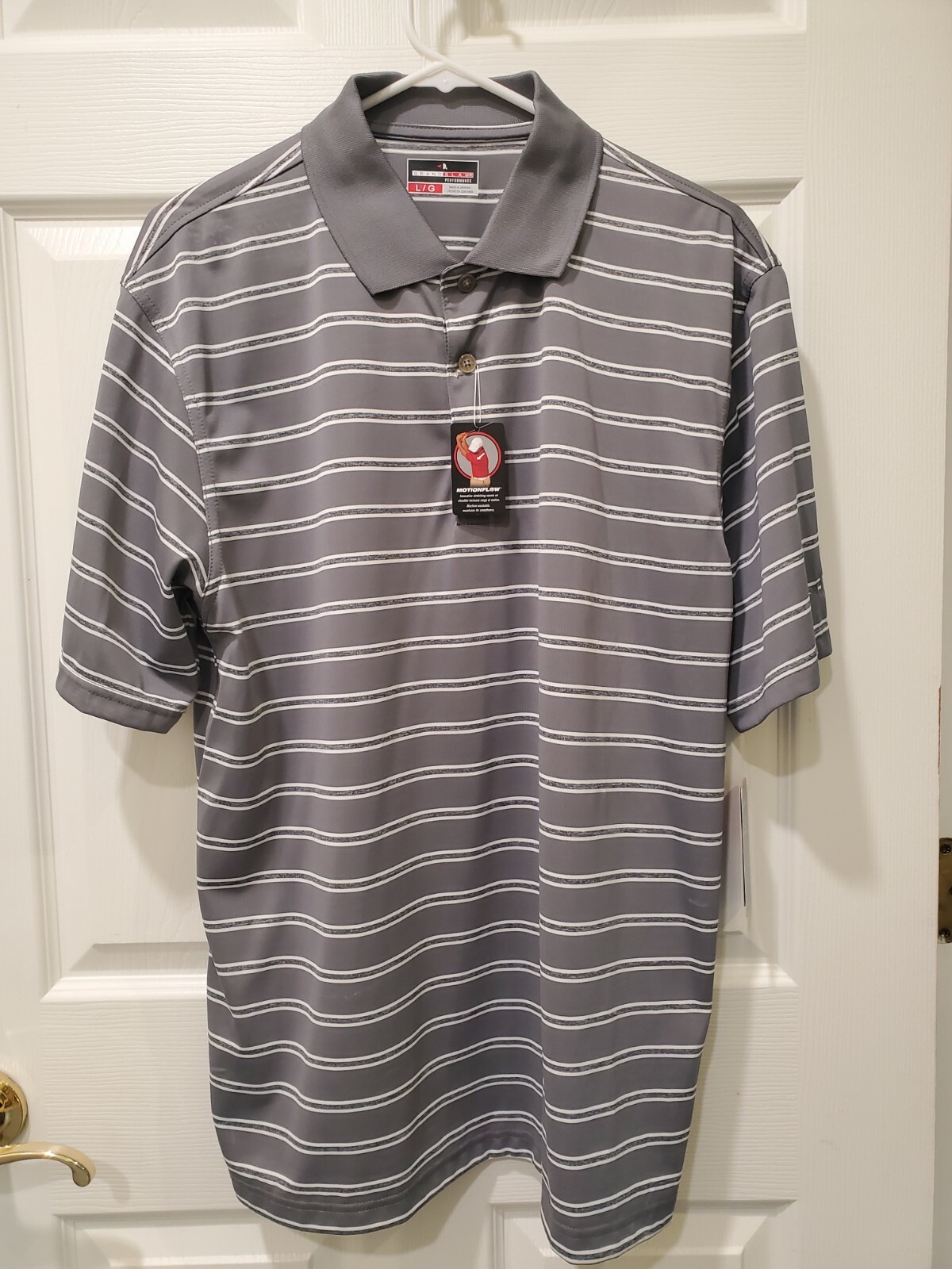 NWT grand slam golf shirt L large Polo Kohls new with tags gray quiet