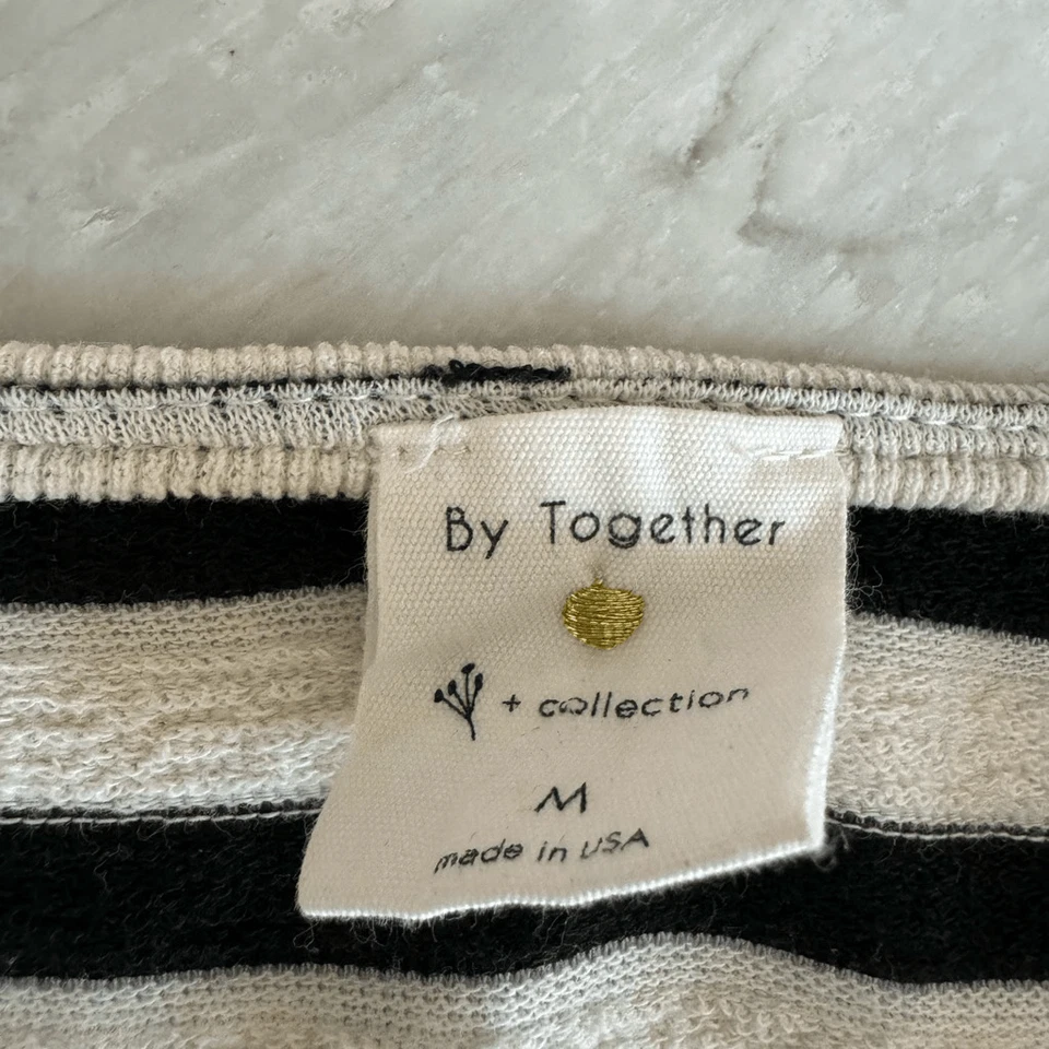 By together BLACK STRIPED Dress WITH POCKETS cotton blend size M - Image 4 of 4