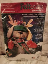 NEW Felt Works Craft Kit Decked Out Doggie Stitch  Glue 2003 Dimensions 8128