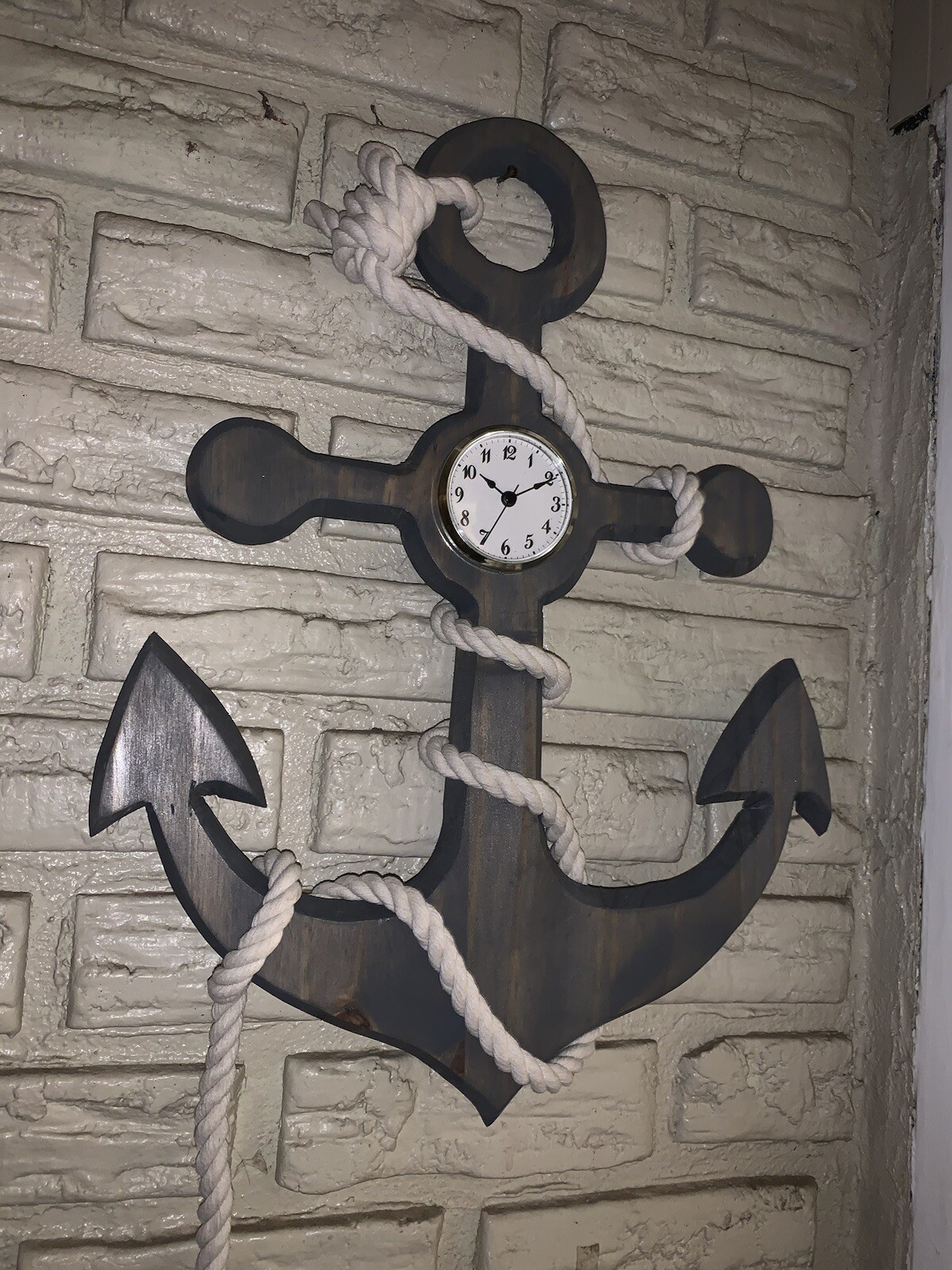 Anchor Wooden Nautical Clock