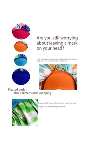 Large Satin Bonnet,Sleeping Bonnet with Elastic Soft Band,Bonnet for ALL Women’s - Picture 6 of 9
