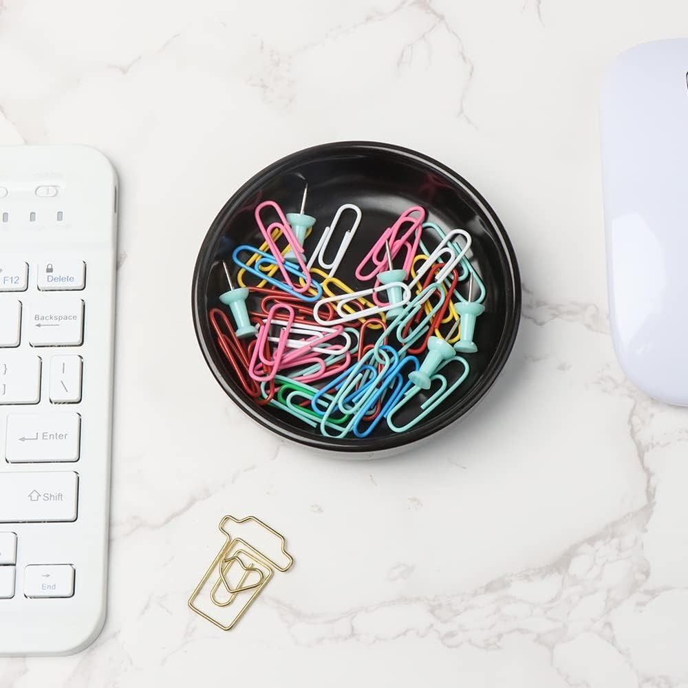 Durable Push Pin Organizer Black Round Paper Clip Holder Cute eBay