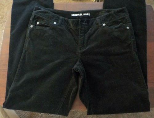 Black Crushed Velvet Jeans Sz 8 