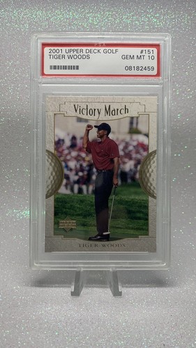 TIGER WOODS PSA 10 GEM MINT ROOKIE VICTORY MARCH #151 RC SP 2001 UPPER DECK GOLF