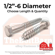 1/2" Stainless Steel Hex Lag Screws (Choose Length & Qty)