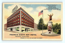 Francis Scott Key Hotel Frederick Maryland US 15 40 240 340 Linen Postcard G2