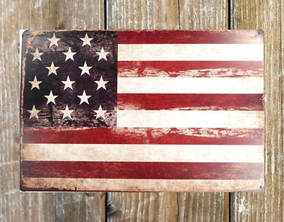 bedroom design ideas USA American Flag patriotic wall decor metal sign
