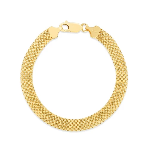 14K Gelbgold 7,25" Mode Bismark Gliederkette Armband 7mm 3 Gramm - Bild 1 von 1
