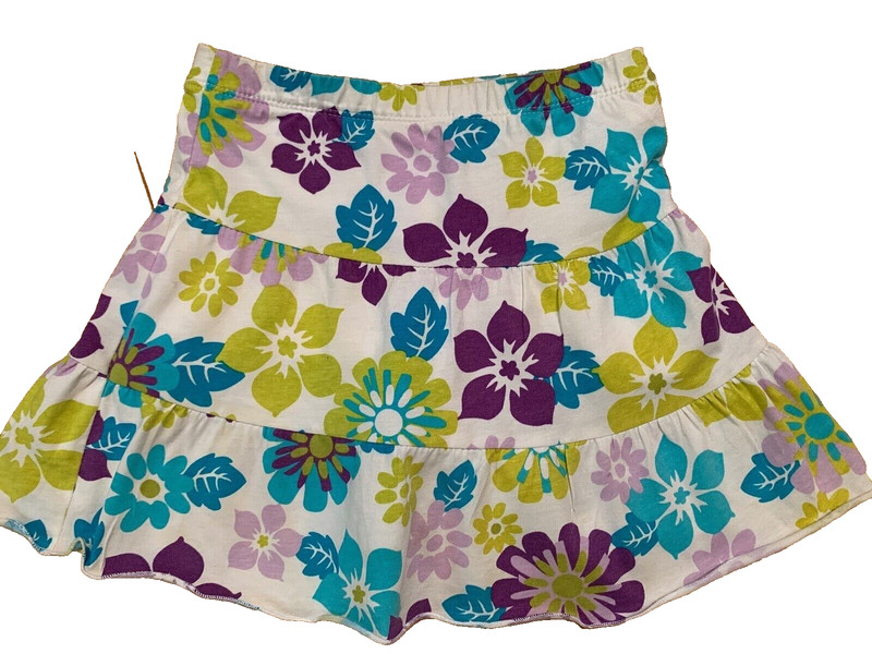 CHILDREN'S PLACE Elastic Waist FLORAL PRINT SKORT Sz 5 Girl Cotton Material 