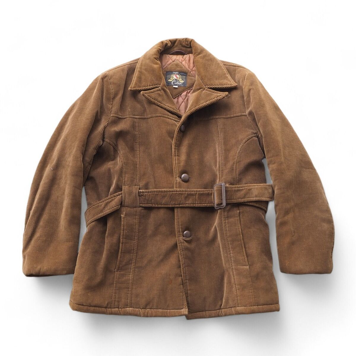 Cabot Vintage 60s 70s Corduroy Belted Jacket Brown Men's Cabot Vintage 60s 70s Corduroy Belted Jacket Brown Men's