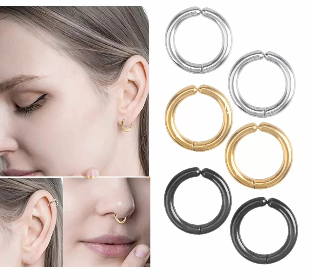 Non pierced on sale hoop earrings