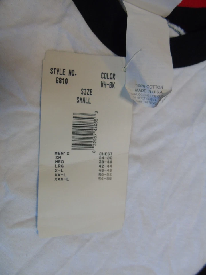 Лот из 2 велосипед бейсбол майки белый / черный хлопок размер для взрослых S - Изображение 2 из 4