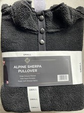 Member's Mark Men's Alpine Sherpa Quarter Snap Pullover Black Small