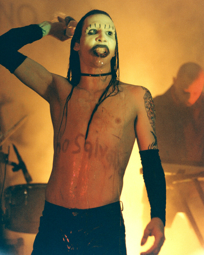 Marilyn Manson scary bare chested on stage 16x20 Canvas Giclee | eBay
