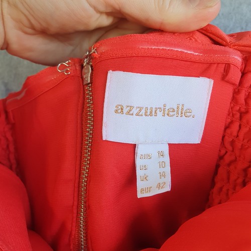 Azzurielle Dress Sz 14 Red Strapless Off Shoulder Mini Bodycon Party Formal - Picture 2 of 8