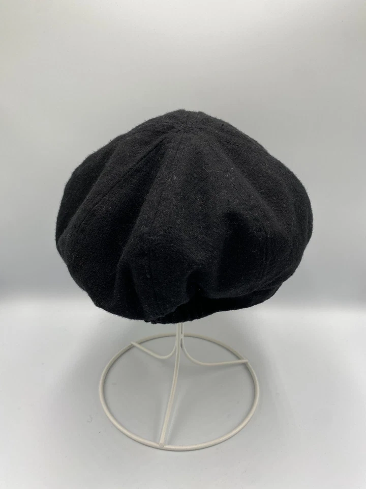 Boné feminino Cabbie Newsboy chapéu flor preto - Imagem 3 de 4