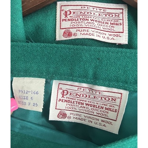 VTG Pendleton Women 2 Piece Wool Green Suit Sz 6 Business Casual Office Formal - Picture 7 of 8