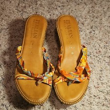 Italian Shoemakers Strappy Multicolor Fabric ...