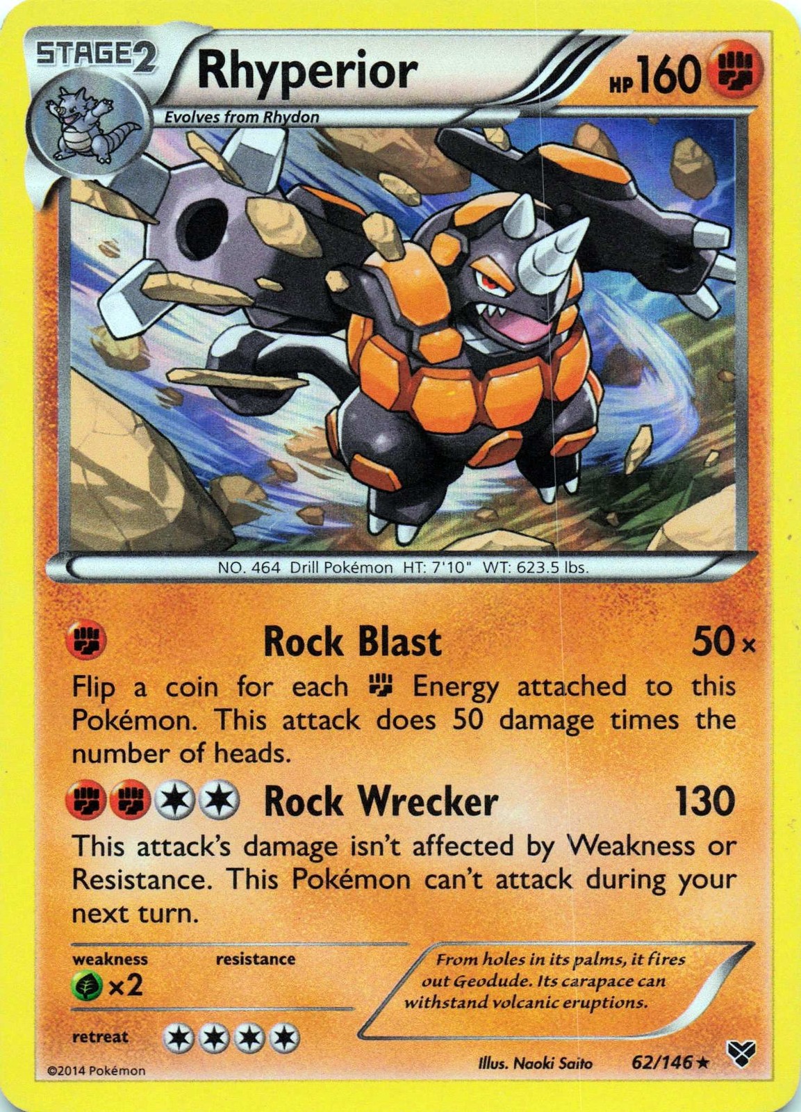 Rhyperior 62/146 - HOLO - XY Base Set - LP