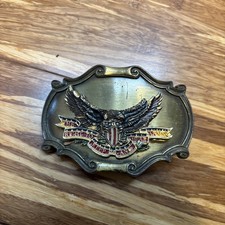 Belt Buckle The Right To Keep & Bear Arms Amer. Eagle 1980 Raintree Made In USA