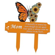 Butterfly Memorial Grave Stakes, Mom Cemetery Decorations for Grave, Sunflower