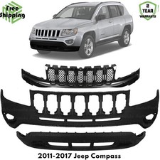 Front Bumper Cover Fascia Grille Assembly Kit For 2011-2017 Jeep Compass