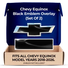 Chevy Equinox Blackout Grille Gate Bowtie Emblem Overlay Decals 2018-2026