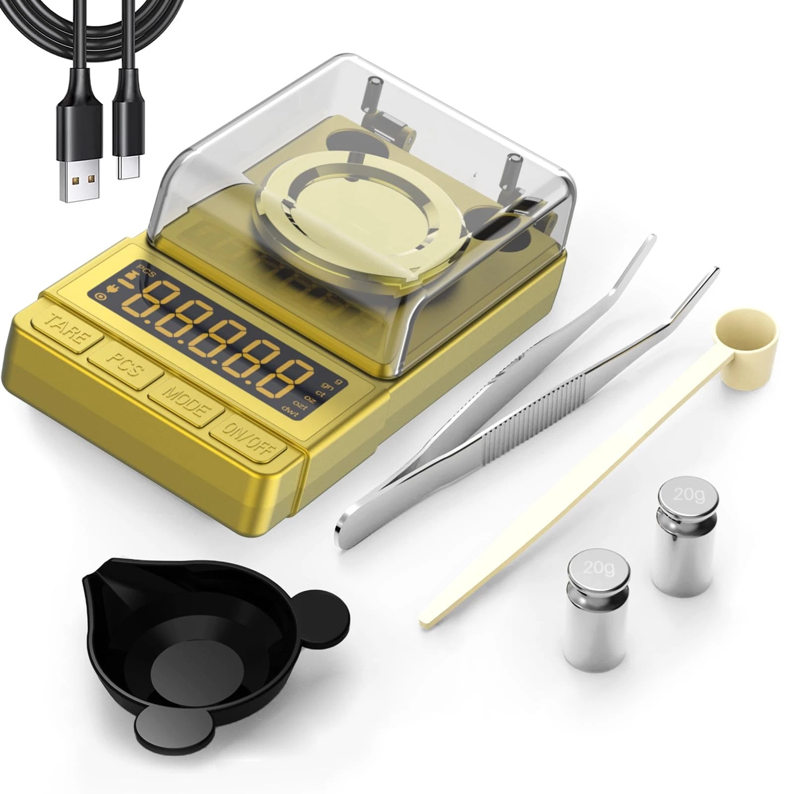 Gold Milligram Scale 100g x 0.001g, Digital Mg/Powder Scale for Jewelry, Relo...