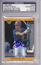 1993 BBM Ichiro Suzuki Mariners HOF Japan Rookie Card PSA/DNA Signed Auto