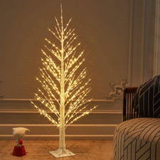 LED Alpine Trees 4FT 450L Warm White Fairy Lights, Lighted Trees for Indoor Outd