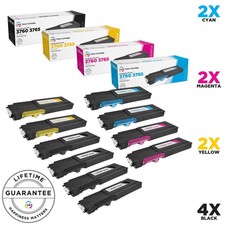 LD 10pk Comp Cartridge for Dell Toner C3760 C3765dnf Black Cyan Magenta Yellow