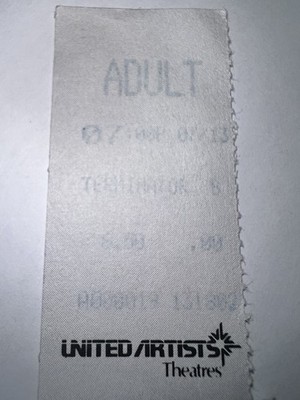 1991 United Artists Movie Theater Terminator 2 Movie Ticket Stub *Faded