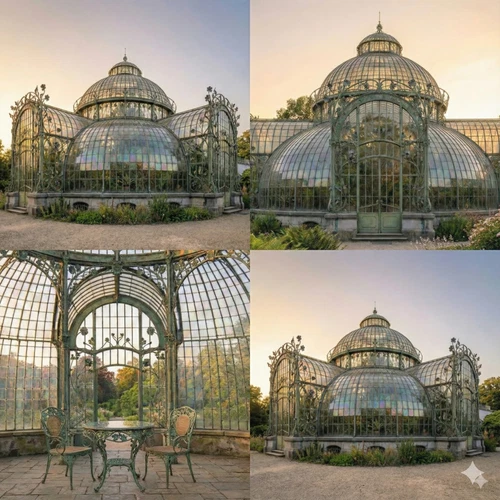 THE ART NOUVEAU STEEL AND GLASS CONSERVATORY STRUCTURE - ANGP1