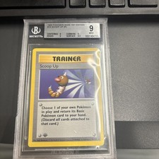 Pokemon BGS 9 MINT Scoop Up 1st Edition Base Set Rare Card 78 Slight Slab Damage