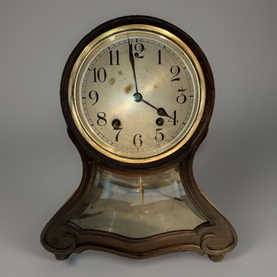 Rare Antique New Haven Balloon Style Crystal Regulator Mantel Clock