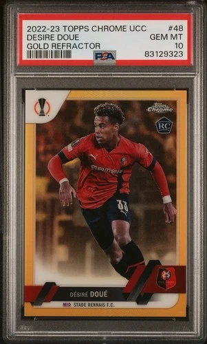 2022-23 Topps Chrome UEFA Club Competitions Gold Refractor- Desire Doue #48 /50