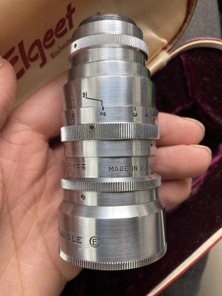 Elgeet Wide Angle 13mm f1.5 C MOUNT CINE LENS Bolex Filmo 16mm Camera w/ Case - Image 4 of 4