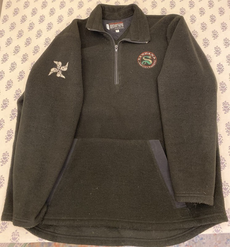 Vintage Quarter-Zip Black Sandana America's Headgear Embroidered Fleece Jacket